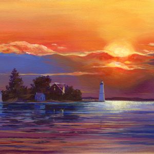 Giclee print of the original watercolor painting "Days End"  by Paul Allen Taylor