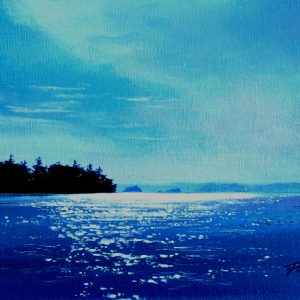 Fine Art Giclée print of morning glistening on the water.