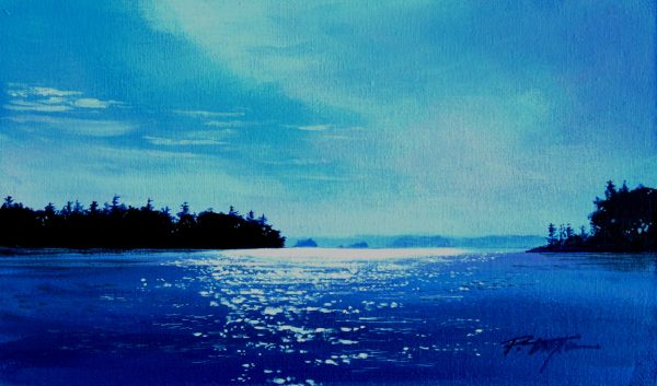 Fine Art Giclée print of morning glistening on the water.