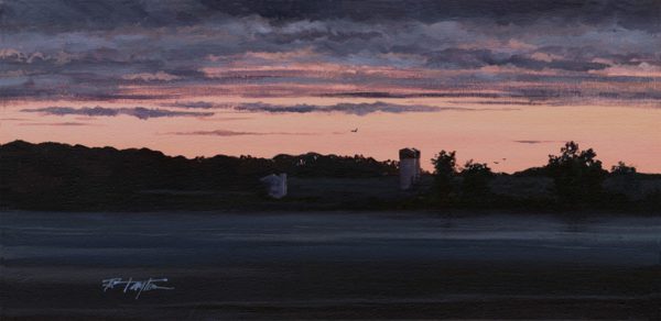Canvas print of island at dusk