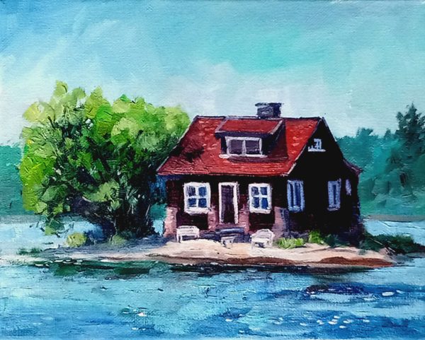 SSmall cottage on an island